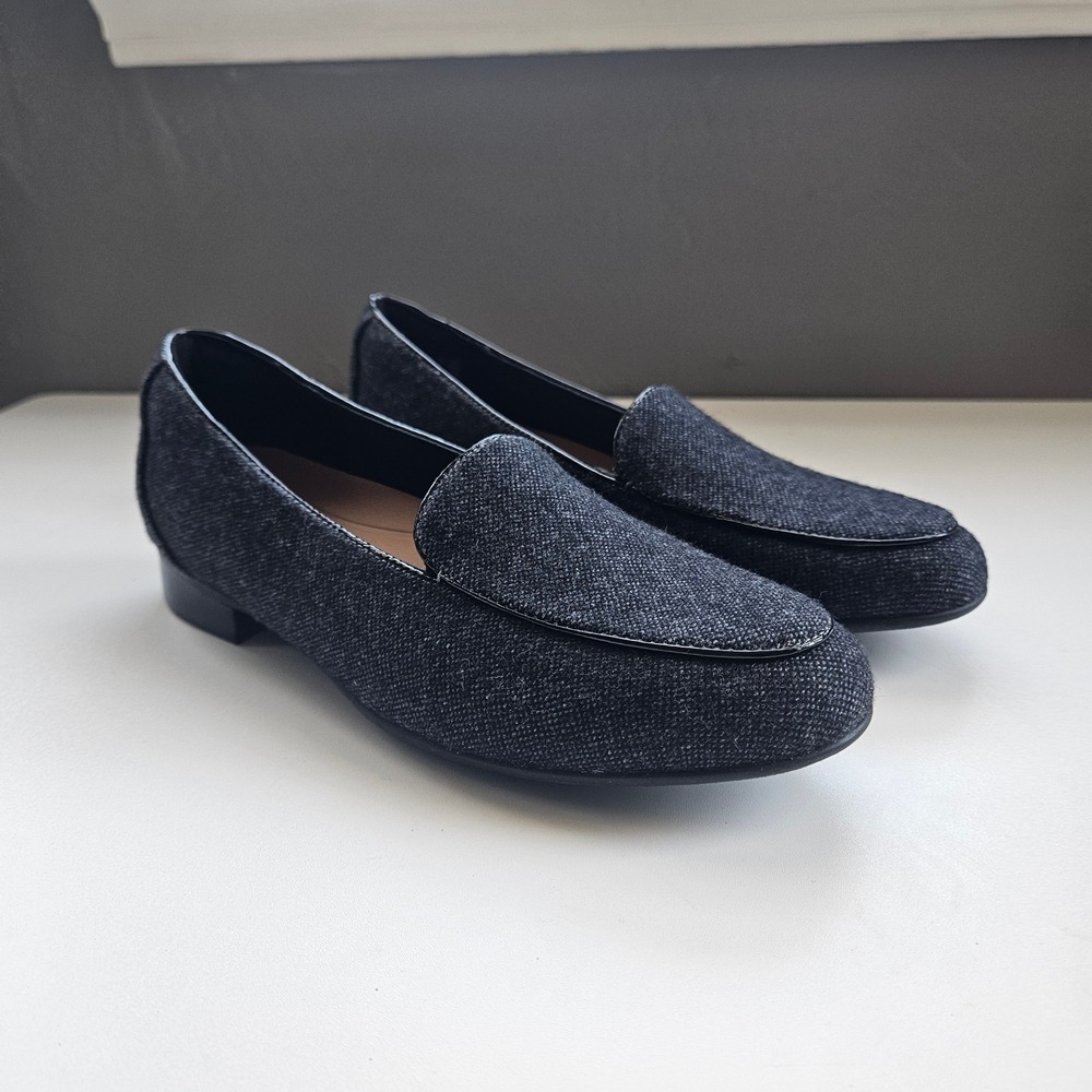 Clarks Loafers Shoes Womens 8.5 Blush Ease Grey Wool Blend Office Career Neutral